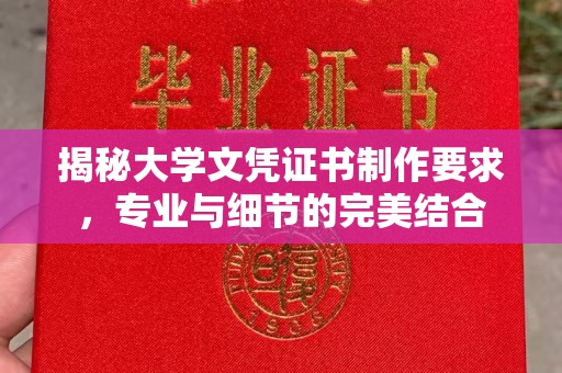 辉南揭秘大学文凭证书制作要求，专业与细节的完美结合